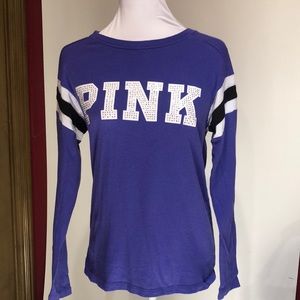 PINK Victoria’s Secret purple long sleeve top with rhinestones